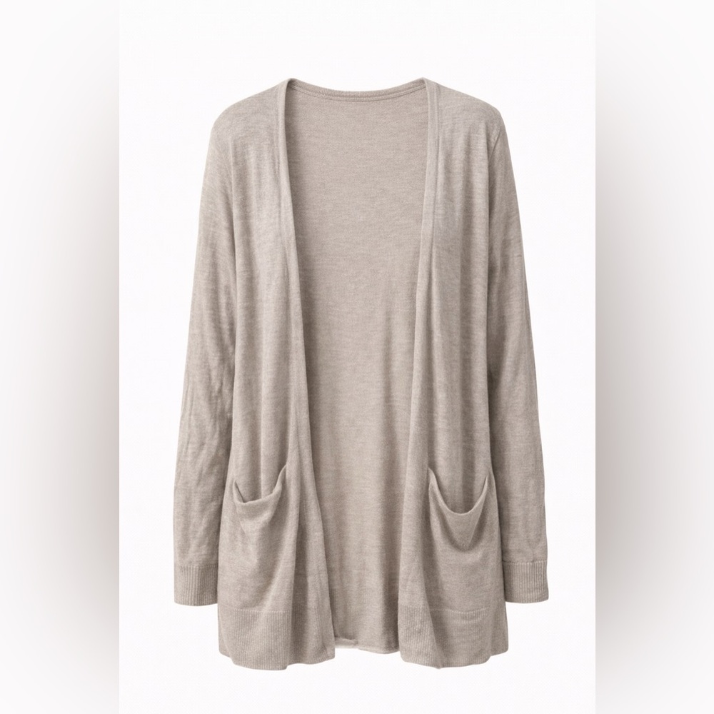 Madewell Open Front Cardigan w/ Pockets | Heathered Beige |‎ XS